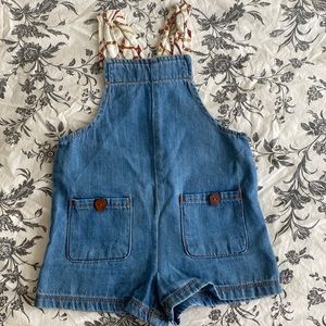 Playsuit, zara, jean, 12-18m, nice fabric suspenders